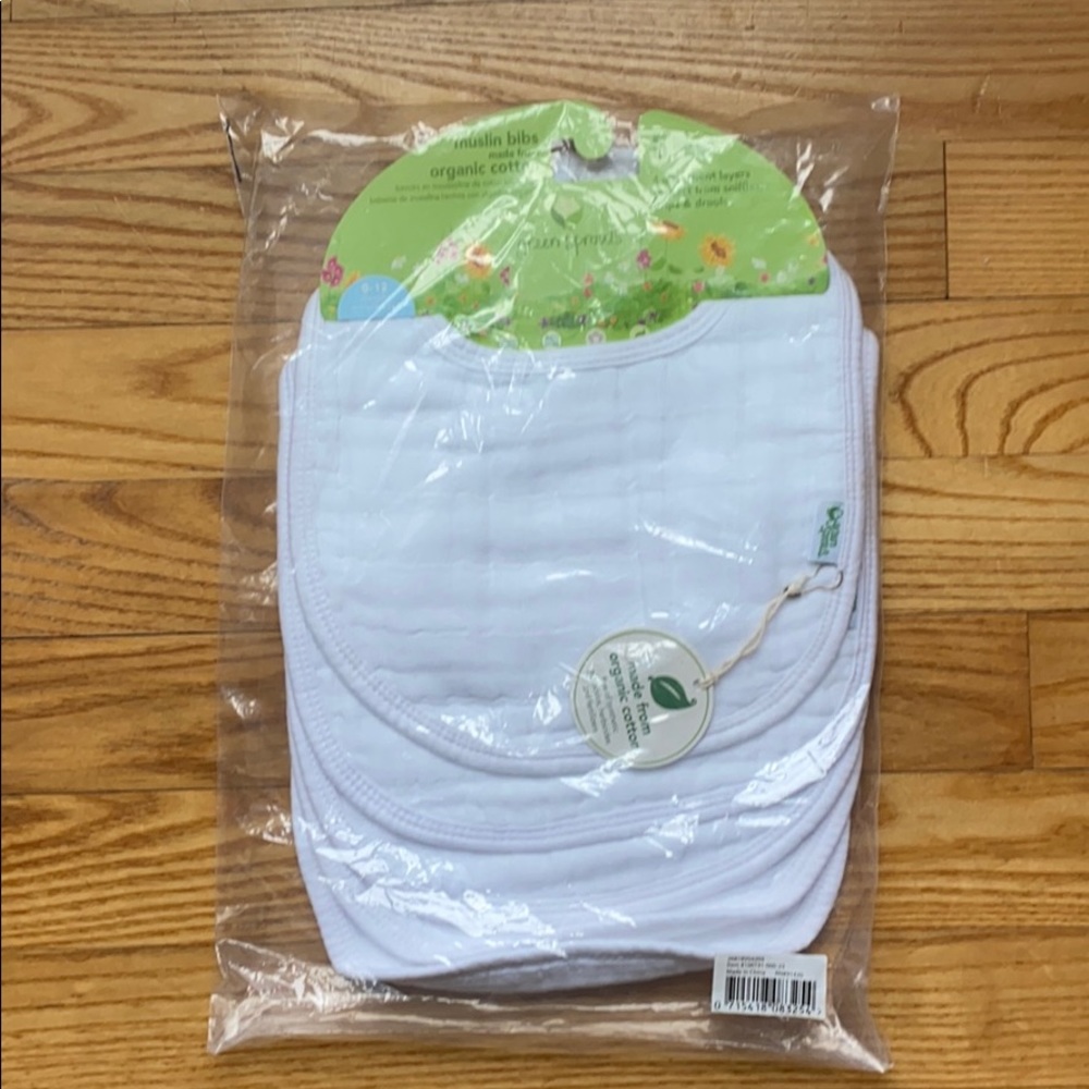 Organic Muslin Baby Bibs - 5 pk